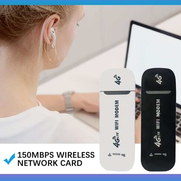 4G LTE USB WiFi Router – 150Mbps, 10-User Hotspot, Global SIM Unlocked & Plug-and-Play