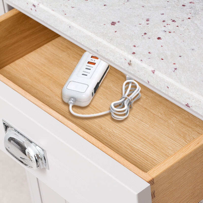 2026 Hot New Arrivals – Multi-Function Fast Charger 2PD + 2USB! 66W, Built-in Type-C Cable, Safely Charges 4 Devices Simultaneously