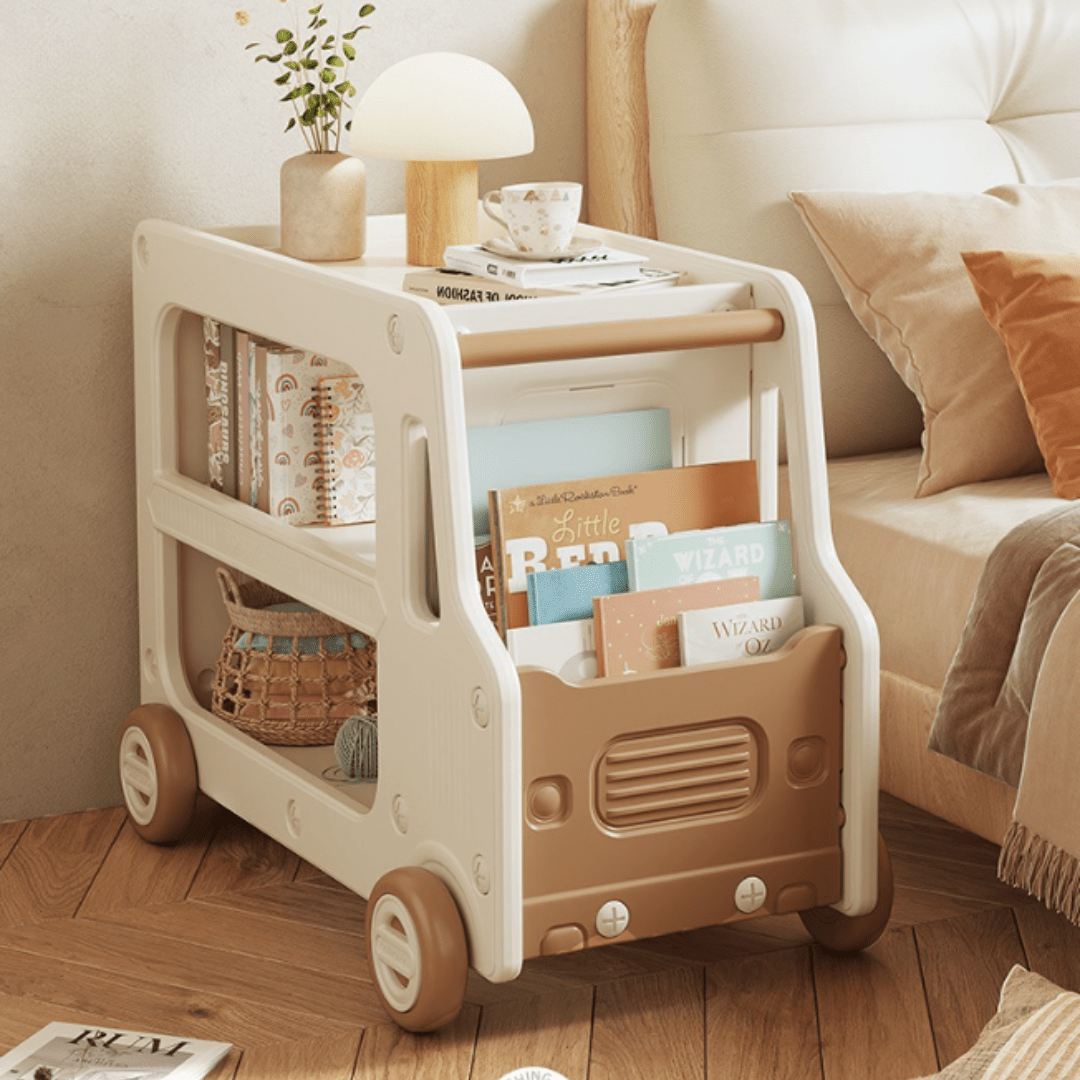 Multi-Functional Bus Themed Storage Cabinet with Wheels