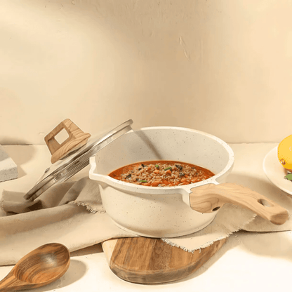 Maifan Stone Non-Stick Pot (White-18cm)
