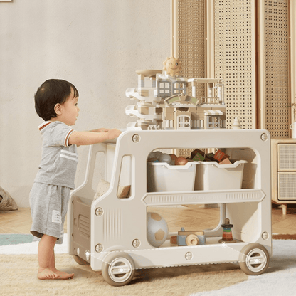 Multi-Functional Bus Themed Storage Cabinet with Wheels