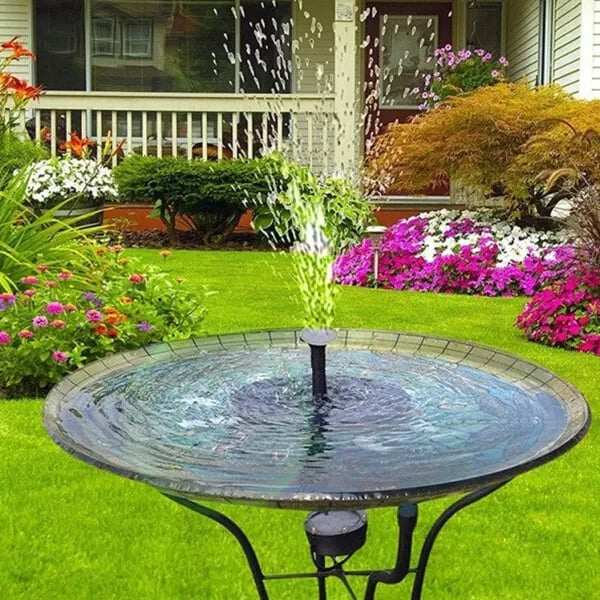 Solar-powered bird fountains