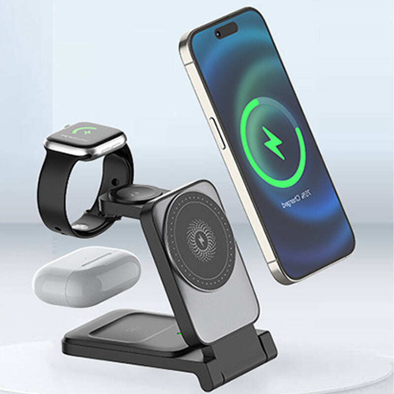 Hot Sale Deals-3-in-1 Foldable Magnetic Wireless Charger