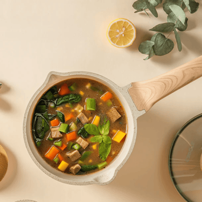 Maifan Stone Non-Stick Pot (White-18cm)