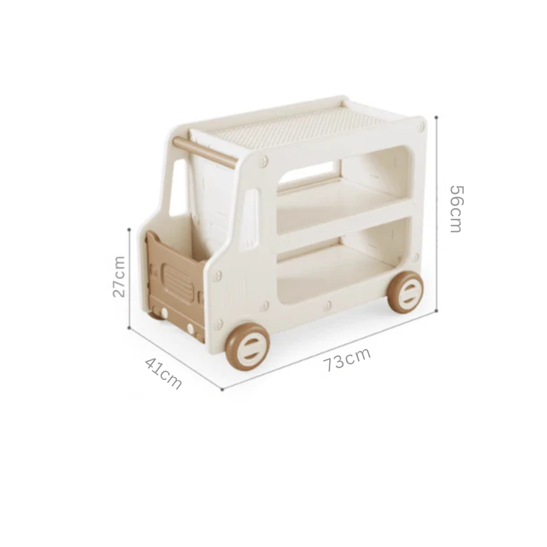 Multi-Functional Bus Themed Storage Cabinet with Wheels