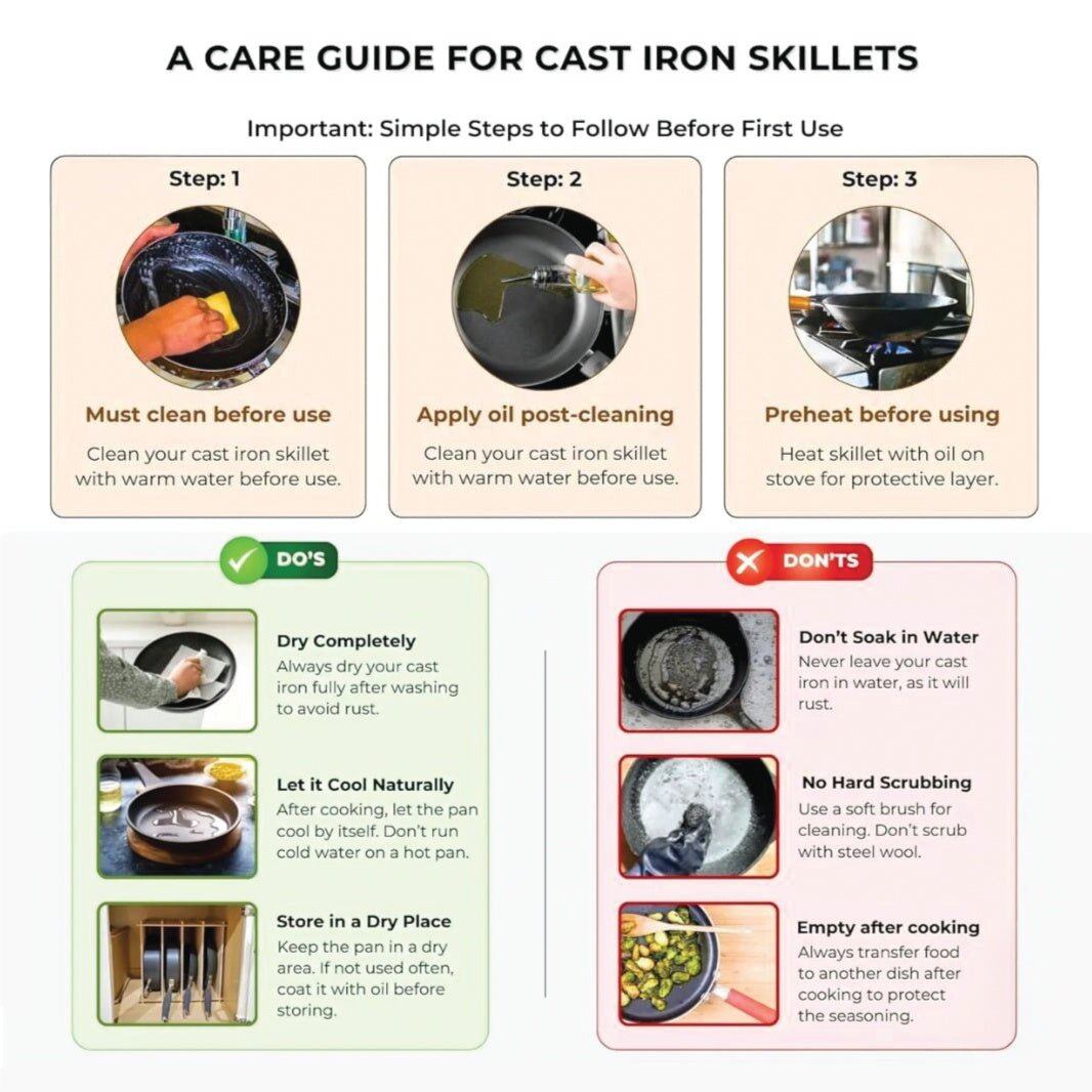 Multi-Purpose Cast Iron Cooking Pot with Wooden Handle (24cm)