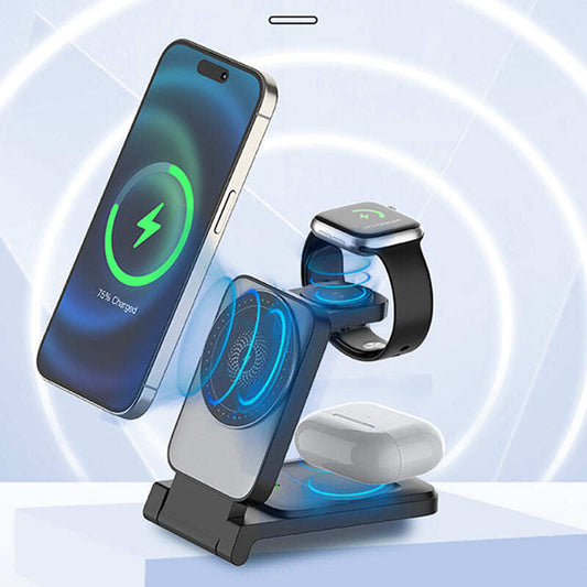Hot Sale Deals-3-in-1 Foldable Magnetic Wireless Charger