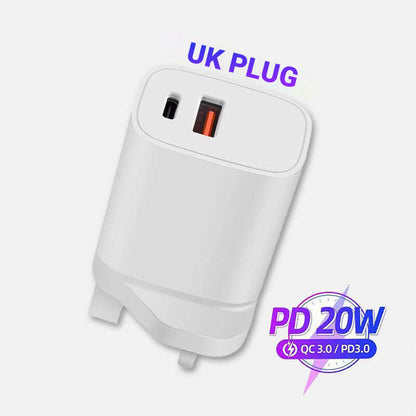 20W Fast Charger Dual-port Power Adapter