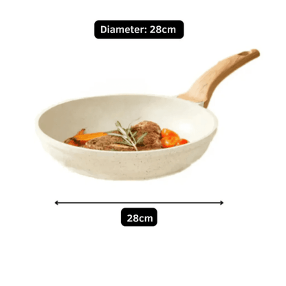 Maifan Stone Non-Stick Flat Bottom Frying Pan with Lid(28cm)