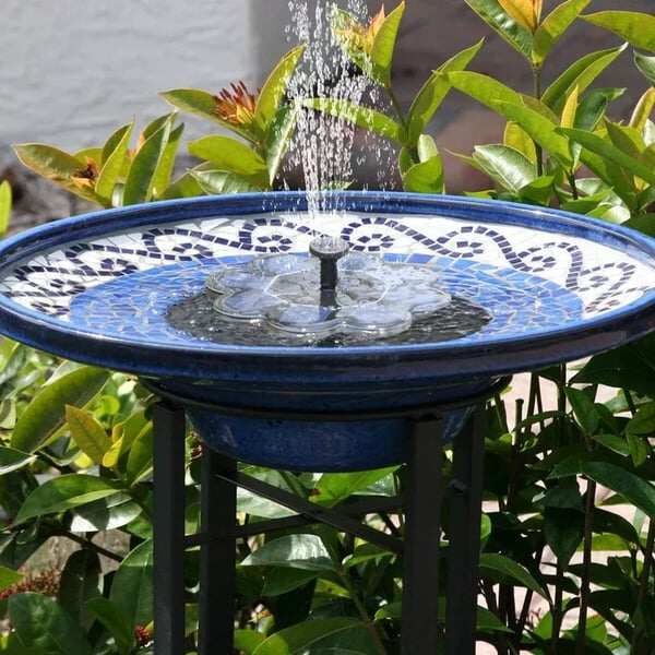 Solar-powered bird fountains
