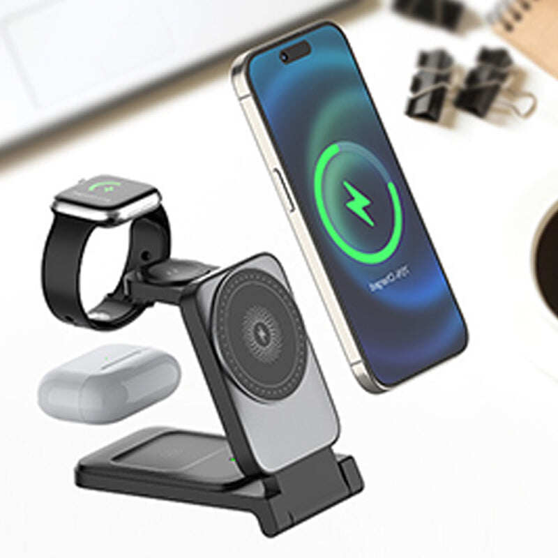 Hot Sale Deals-3-in-1 Foldable Magnetic Wireless Charger
