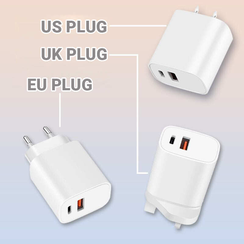 20W Fast Charger Dual-port Power Adapter