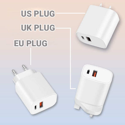 20W Fast Charger Dual-port Power Adapter