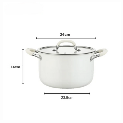 Multi-Purpose Stainless Steel Cooking Pot with Ceramic Exterior