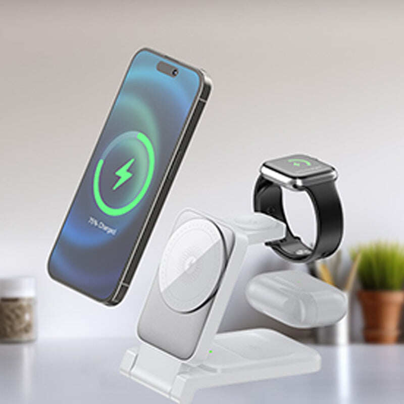 Hot Sale Deals-3-in-1 Foldable Magnetic Wireless Charger